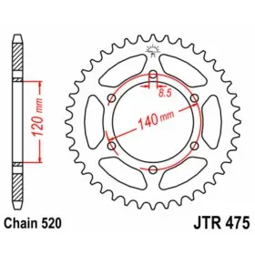 Couronne JT SPROCKETS acier standard 475 - 520