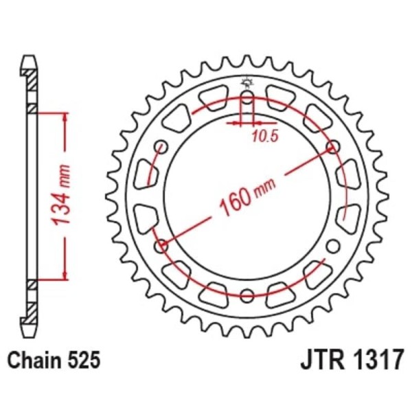 Couronne JT SPROCKETS Acier Standard - 525