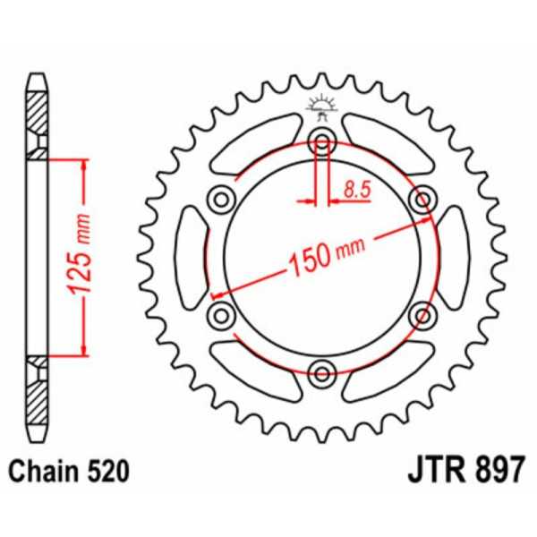 Couronne JT SPROCKETS Acier Standard - 520