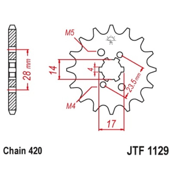 Pignon JT SPROCKETS acier standard 1129 - 420