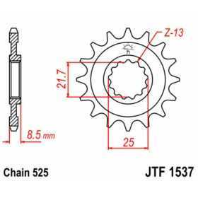 Pignon JT SPROCKETS acier standard 1537 - 525