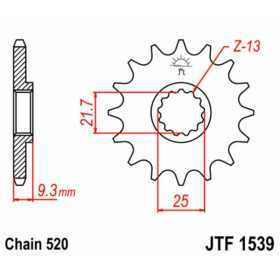 Pignon JT SPROCKETS acier standard 1539 - 520