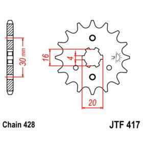 Pignon JT SPROCKETS acier standard 417 - 428