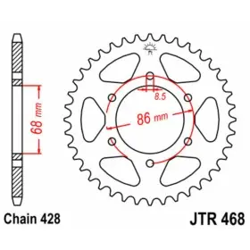 Couronne JT SPROCKETS acier standard 468 - 428