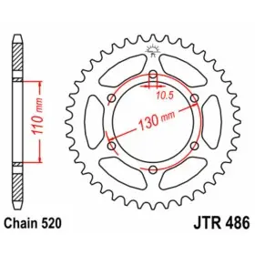 Couronne JT SPROCKETS acier standard 486 - 520