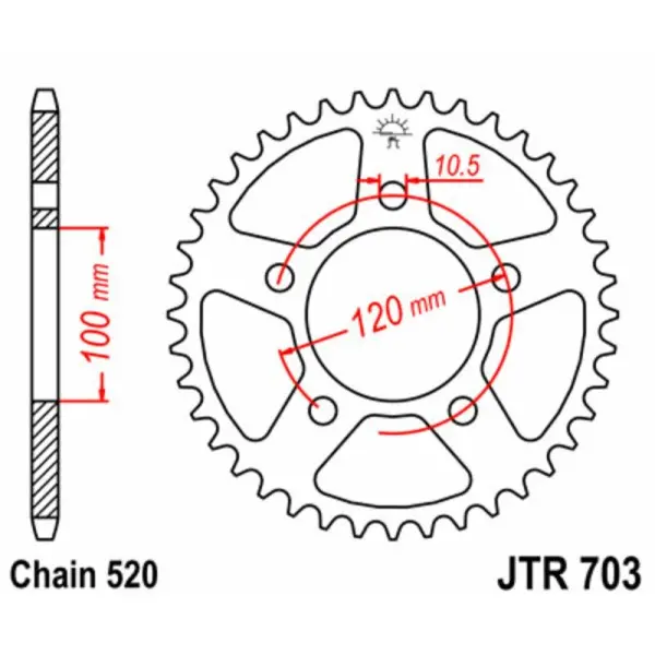 Couronne JT SPROCKETS acier standard 703 - 520