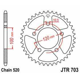 Couronne JT SPROCKETS acier standard 703 - 520