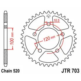 Couronne JT SPROCKETS acier standard 703 - 520