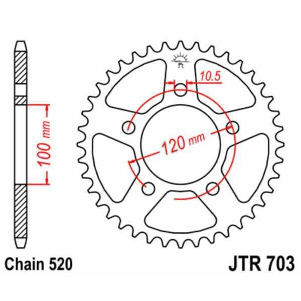 Couronne JT SPROCKETS acier standard 703 - 520