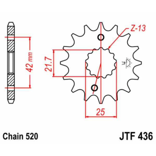 Pignon JT SPROCKETS acier standard 436 - 520