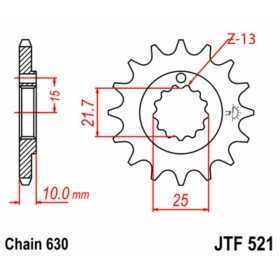 Pignon JT SPROCKETS acier standard 521 - 630