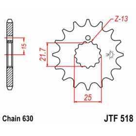 Pignon JT SPROCKETS acier standard 518 - 630