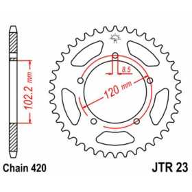 Couronne JT SPROCKETS acier standard 23 - 420
