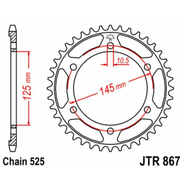 Couronne JT SPROCKETS acier standard 867 - 525
