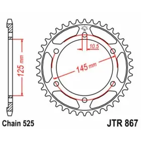 Couronne JT SPROCKETS acier standard 867 - 525