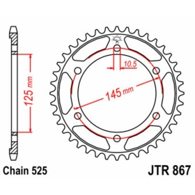 Couronne JT SPROCKETS acier standard 867 - 525