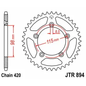 Couronne JT SPROCKETS acier standard 894 - 420
