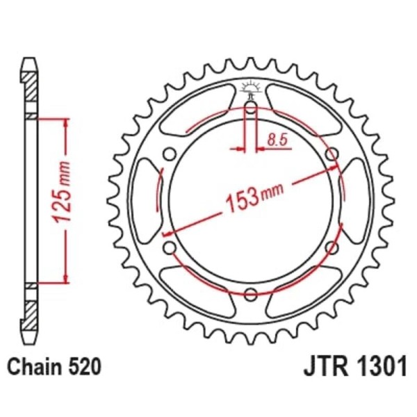 Couronne JT SPROCKETS Acier Standard - 520