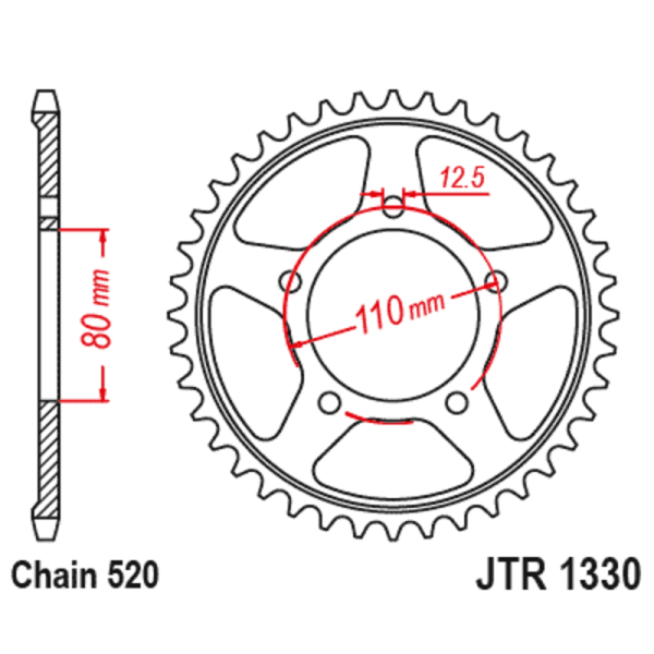 Couronne JT SPROCKETS Acier Standard - 520