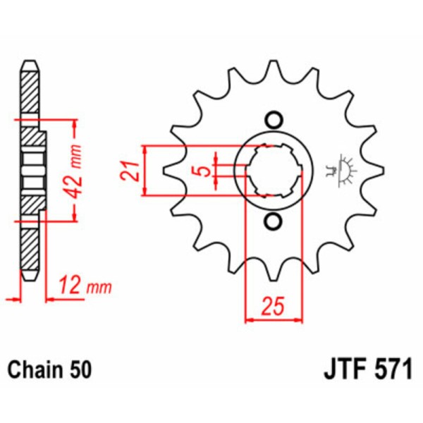 Pignon JT SPROCKETS acier standard 571 - 530
