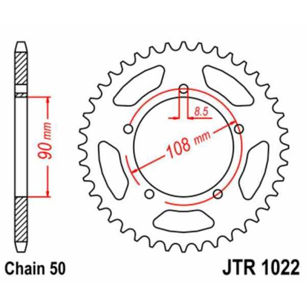 Couronne JT SPROCKETS acier standard 1022 - 530