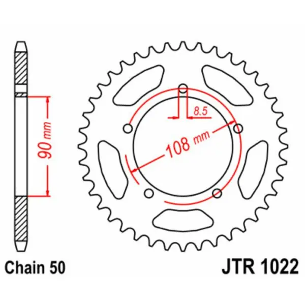 Couronne JT SPROCKETS acier standard 1022 - 530