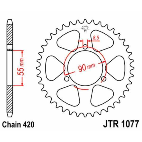 Couronne JT SPROCKETS acier standard 1077 - 420