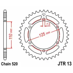Couronne JT SPROCKETS acier standard 13 - 520