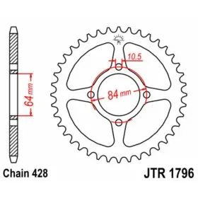 Couronne JT SPROCKETS acier standard 1796 - 428