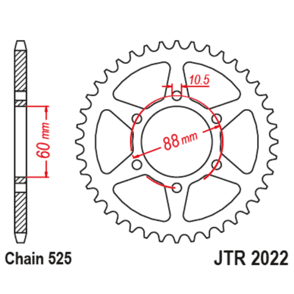 Couronne JT SPROCKETS Acier Standard - 525