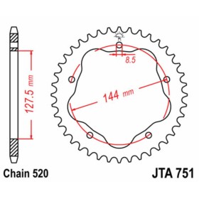 Couronne JT SPROCKETS aluminium Ultra-Light 751 - 520