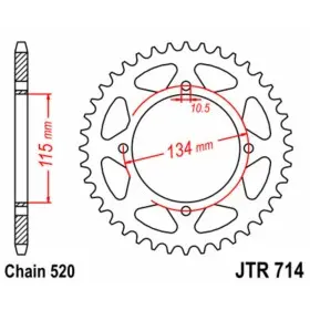 Couronne JT SPROCKETS acier standard 714 - 520