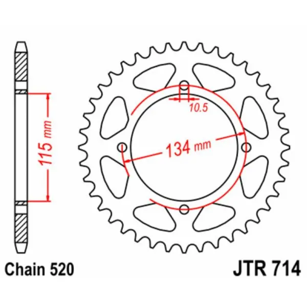 Couronne JT SPROCKETS acier standard 714 - 520