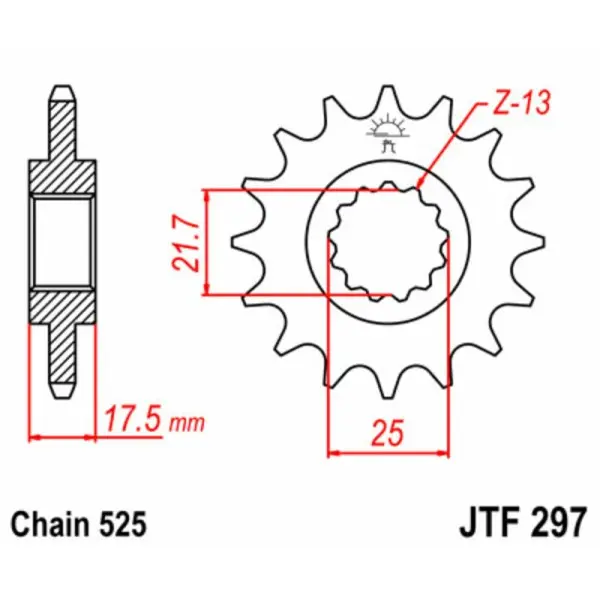 Pignon JT SPROCKETS acier standard 297 - 520
