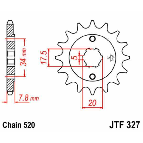Pignon JT SPROCKETS acier standard 327 - 520