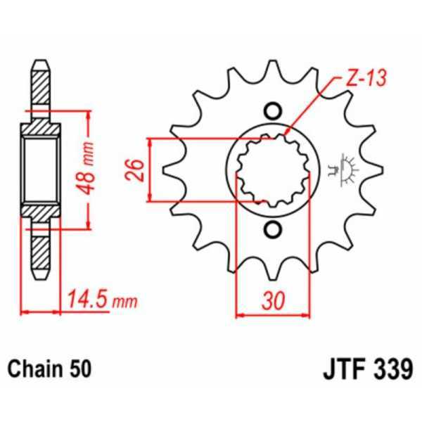 Pignon JT SPROCKETS acier standard 339 - 530