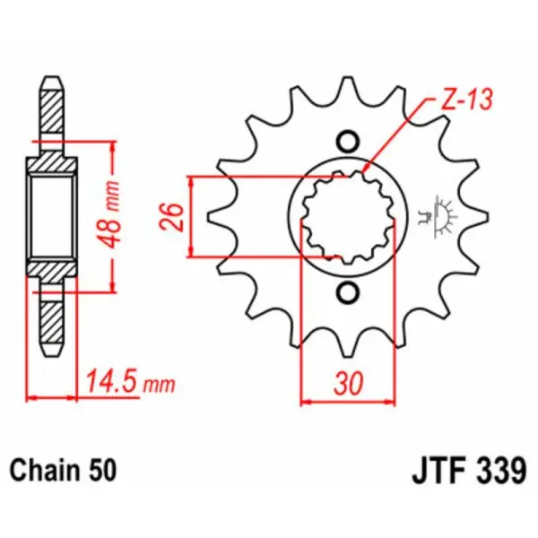Pignon JT SPROCKETS acier standard 339 - 530
