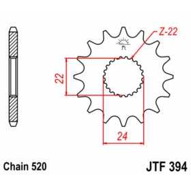 Pignon JT SPROCKETS acier standard 394 - 520