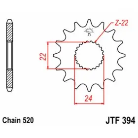Pignon JT SPROCKETS acier standard 394 - 520