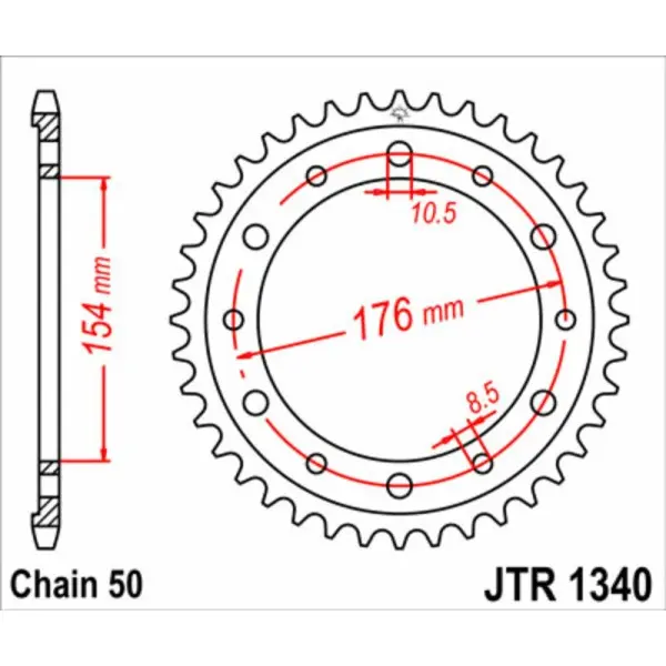 Couronne JT SPROCKETS acier standard 1340 - 530