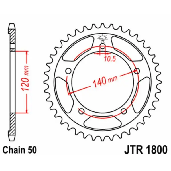 Couronne JT SPROCKETS acier standard 1800 - 530