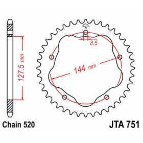 Couronne JT SPROCKETS acier Ultra-Light 751 - 520