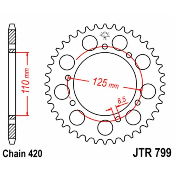 Couronne JT SPROCKETS acier standard 799 - 420