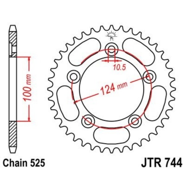 Couronne JT SPROCKETS Acier Standard - 525