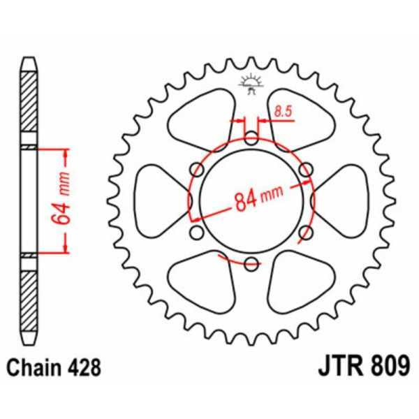 Couronne JT SPROCKETS acier standard 809 - 428