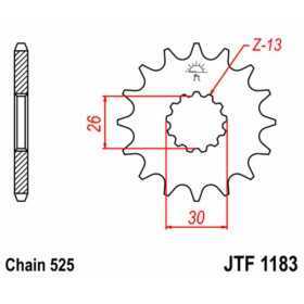 Pignon JT SPROCKETS acier standard 1183 - 525