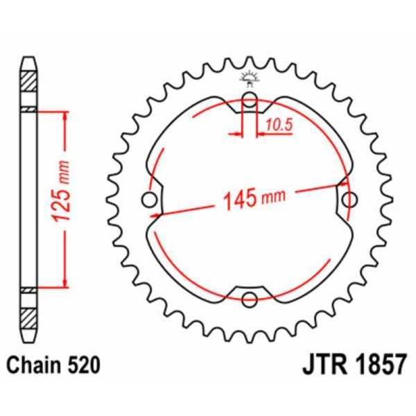 Couronne JT SPROCKETS acier standard 1857 - 520