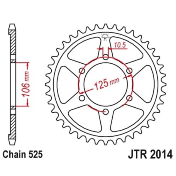 Couronne JT SPROCKETS Acier Standard - 525