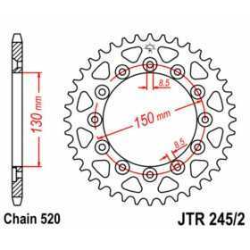 Couronne JT SPROCKETS acier standard 245/2 - 520