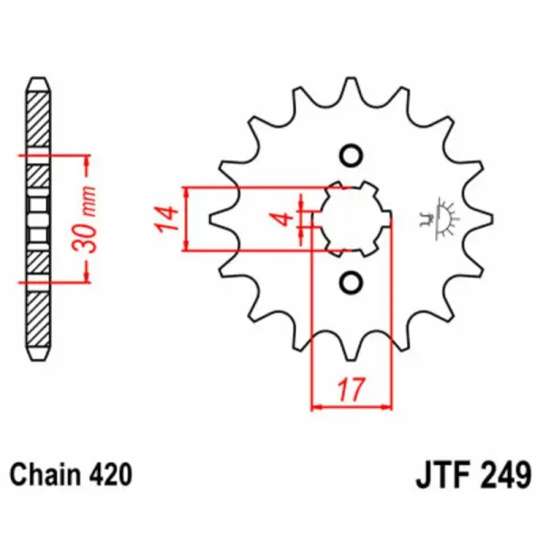 Pignon JT SPROCKETS acier standard 249 - 420
